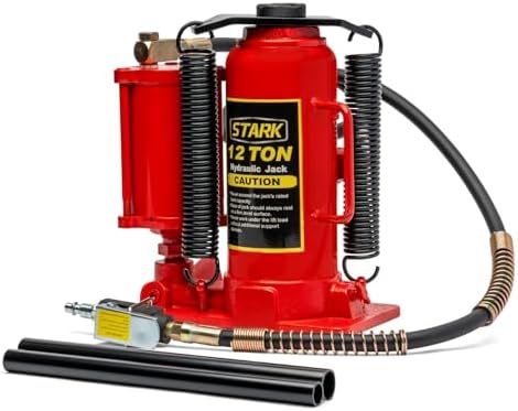 Stark USA 12-Ton (24,000 LBS) Capacity Air/Hydraulic Bottle Jack Low Profile Bottle Jack Lift Auto Repair Automobile Truck SUV Car Lift with Handle