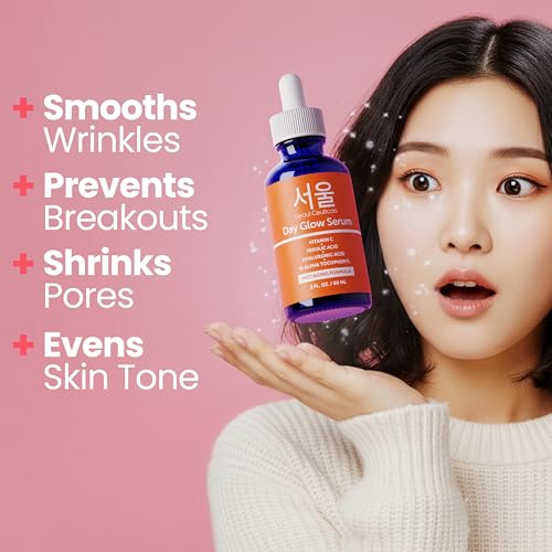 SeoulCeuticals Korean Skin Care 20% Vitamin C Serum for Face + CE Ferulic | 1oz C E Ferulic Vit C Facial Oil with Hyaluronic Acid, Vitamina E, Vegan, Cruelty Free, Anti Aging K Beauty Glow C+E Skincare