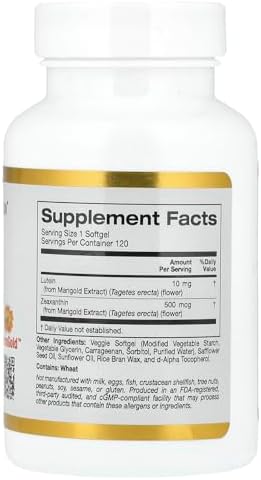 California Gold Nutrition Lutein with Zeaxanthin from Marigold Extract, 10 mg, 120 Veggie Softgels