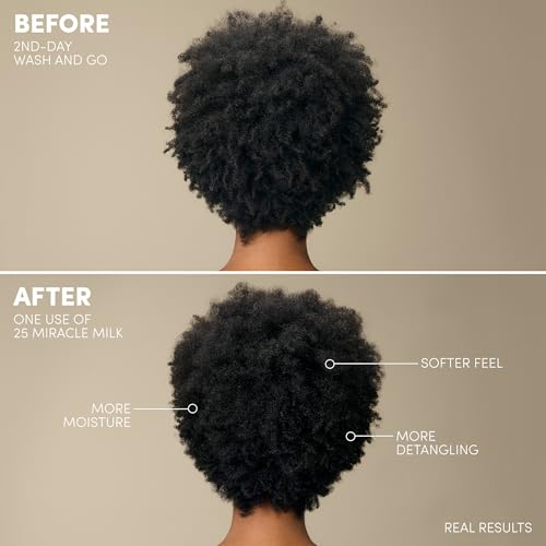Mizani 25 Benefit Miracle Milk - Leave in Conditioner for Curly Hair, With Coconut Oil, Curl Detangler Spray, Anti Frizz Heat Protectant, No Drying Alcohols, Paraben-Free
