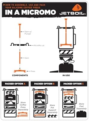 Jetboil Silicone French Press Coffee Maker Camping Stoves, Regular
