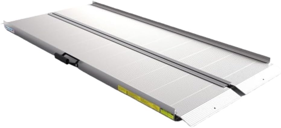 EZ-ACCESS TRAVERSE Aluminum Singlefold Folding Ramp, Portable Loading Ramps for Wheelchairs, Motorcycles, Lawn Tractors & ATVs, Heavy Duty Aluminum Folding Ramps with Carrying Handles (Silver, 4 Foot)