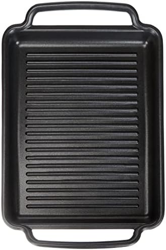 Monix Solid+ Cast Aluminium Non-Stick Ribbed Hot Plate, 40 cm, Black