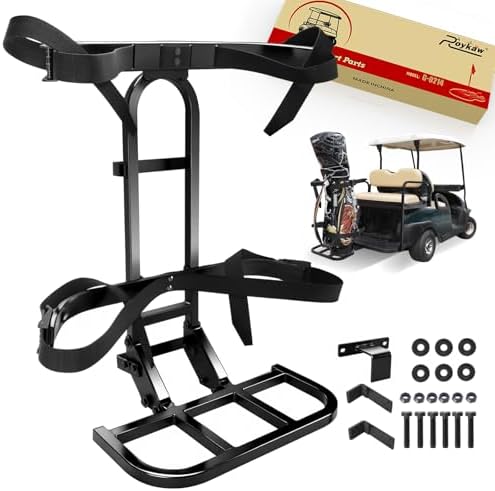 Roykaw Upgraded Golf Cart Rear Seat Bag Holder Universal Compatible with EZGO/Club Car/Yamaha, Golf Cart Rear Seat Bag Rack
