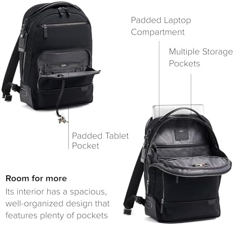 TUMI Harrison Warren Backpack, 15-Inch Laptop Backpack, Black Bombe