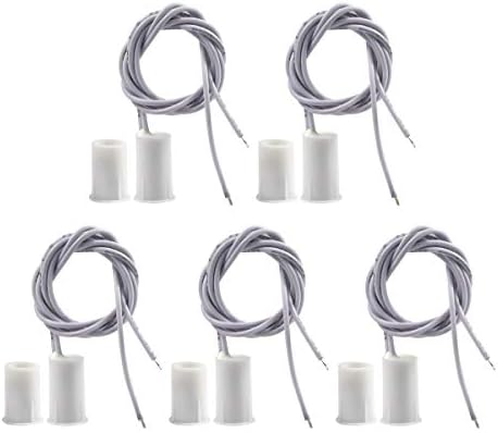 Magnetic Door Switch RC-33 NC Recessed Wired Security Window Door Contact Sensor Alarm White- (5 Sets)