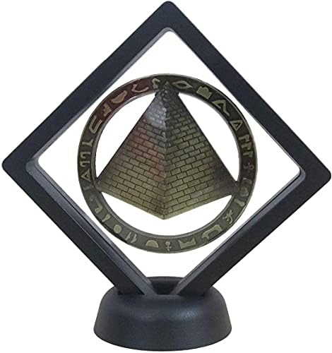 Challenge Coins Display Stand, Medallion Jewelry Specimen Holder, Military Medal Clear Floating Frame Case Box, 3.5"x3.5"x0.8"