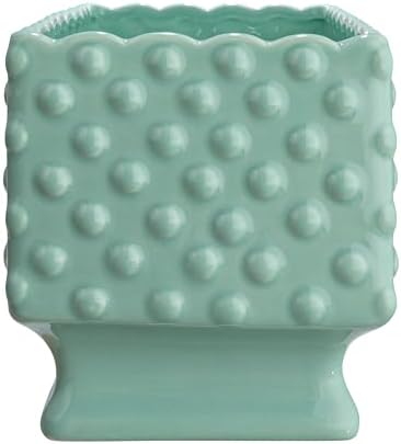 Creative Co-Op White Hobnail Rectangle Ceramic Planter