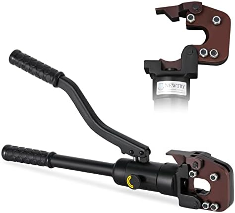 NEWTRY dia 32mm(1.26inch) Hydraulic Cable Rebar ACSR Cutter Heavy Duty 60KN Cutting Tool for Steel Wire Rope/Steel Strand/lron chain | Wire Cable