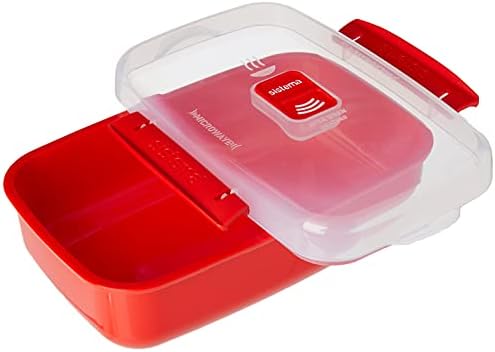 Sistema Heat & Eat Microwaveable Food Steamer with Removable Steamer Basket & Steam Release Vents, Large 3.2L Capacity, Dishwasher & Freezer-Safe, BPA-Free