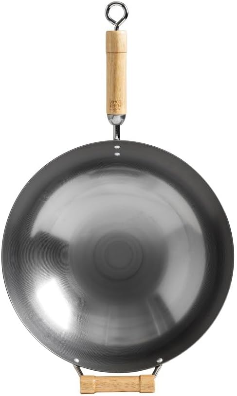 JOYCE CHEN Classic Series 12-Inch Carbon Steel Stir Fry Pan with Birch Handle