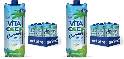 Vita Coco Coconut Water, Pure Original, Refreshing Coconut Taste, Natural Electrolytes, Vital Nutrients, 33.8 Oz (Pack of 6)
