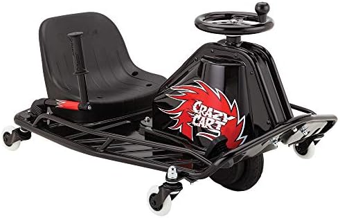 Razor Crazy Cart DLX for Kids Ages 9+ - 24V Electric Drfting Go Kart - Enhanced Drift Bar, Brodie Knob Steering, Variable Speed, Up to 12 mph