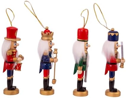 Kurt Adler Wooden Nutcracker Ornaments, 4-Piece Set