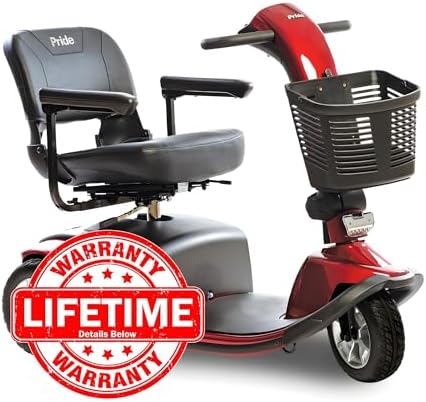 Pride Mobility Victory 10 3-Wheel Scooter - Comfort Mobility for Adults, U-1 Battery, 400 Lbs Weight Capacity, Viper Blue, 18"x17" Fordable Seat - SC610