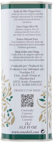 O-Med Arbequina Extra Virgin Olive Oil - 1000 ML (33.8 Fl Oz)