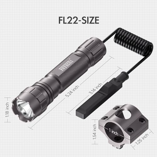 Feyachi FL22 Tactical Flashlight 1200 Lumens LED Light M Lock Rail Mount Ar Flashlight with Pressure Switch
