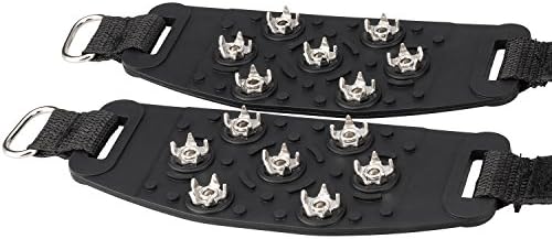 FANBX F Crampon Traction Cleats Anti-Skid Traction Grips Crampons Spikes 7 Point Cleats for Footwear for Walking, Jogging, Hiking, Mountaineering Ice Snow Grips