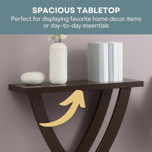 Convenience Concepts Newport Cross Step Console Table, Espresso