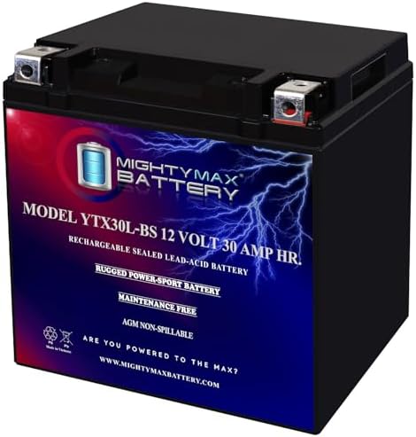 Mighty Max Battery YTX30L-BS Replacement for CB30L-B, 30L-B, C30L-B, M22H30