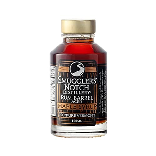 Smugglers’ Notch Maple Works – Bourbon Barrel Aged – 100% Pure Vermont Maple Syrup – Natural Sweetener & Gluten Free – Rich Taste – Waffles and Pancakes, Cocktails, Marinades, 3.38 Fl Oz. (100 mL)