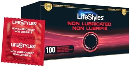 LifeStyles Non-Lubricated Natural Rubber Latex Condoms Value Pack, 100 Count