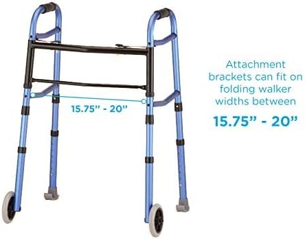 NOVA Folding Walker Basket with Cup Holder Bottom Liner Insert, Universal Fit, Easy On and Off