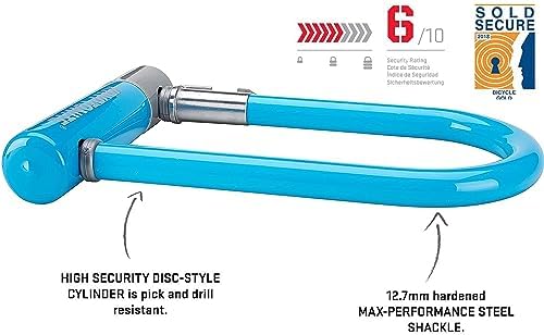 Kryptonite Kryptolok Mini-7 Bike U-Lock, 12.7mm Steel Shackle, Light Blue | Heavy Duty Anti-Theft Bicycle Lock with Mounting Bracket