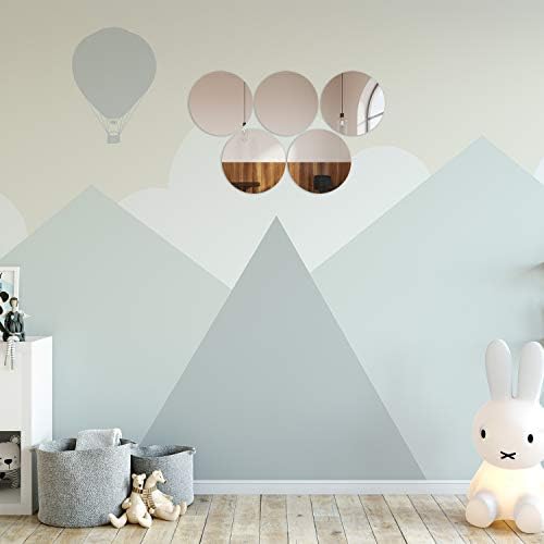 Aneco Acrylic Round Mirrors Non Glass Round Mirror Plate Self Adhesive Mirror Stickers for Home Wall Decor or Wedding Table Centerpiece