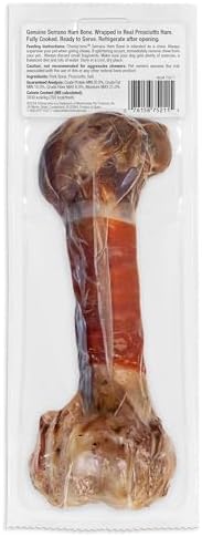 RUFFIN' IT CHOMP'EMS Serrano Ham Bone Wrapped in Real Prosciutto Ham, 1 Large Bone
