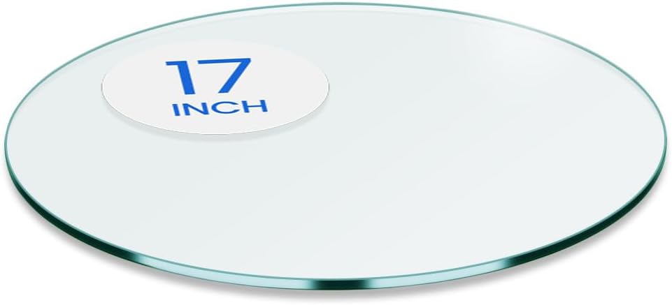 24 inch Round Glass Table Top - Tempered - 3/8" Thick Glass Surface, Safe Pencil Edge, Multipurpose for Dining Table, Patio, Coffee and End Table