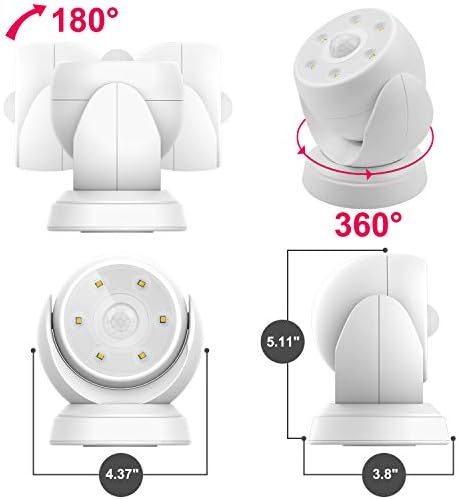 HONWELL Battery Operated Motion Sensor Light Outdoor Wireless Waterproof Spotlight Motion Detector Security Light