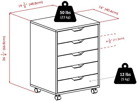 Winsome Halifax 5-Drawer Storage Cabinet, Black (20519)