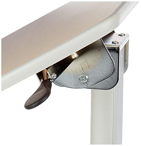 Luxor LX-PNADJ-LW Pneumatic Adjustable-Height Lectern/Mobile Standing Desk - Light Wood