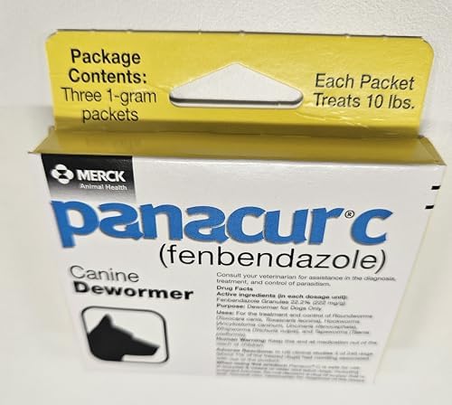 Panacur C Canine Dewormer (Fenbendazole), 1 Gram, Yellow, 3 Count (Pack of 1)