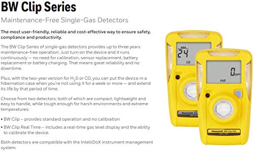 BW Technologies BWC2-X BW Clip Single Gas O2 Monitor, 19.5/23.5, Yellow
