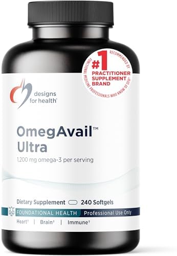 Designs for Health OmegAvail Ultra TG Fish Oil 1200mg - Triglyceride Form Omega 3 Fish Oil Supplement with DHA/EPA - No Fishy Aftertaste (120 Softgels)