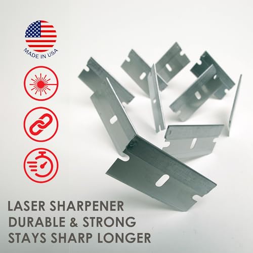 Single Edge Razor Blades, 100 Pack, Made in the USA, Industrial Razor Blades, Scraper Refills, Box Cutter, Paint Scraper