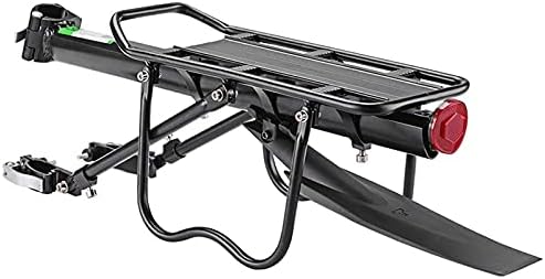 ROCKBROS Rear Bike Rack Quick Release Bike Cargo Rack for Luggage Commuting | Easy to install,heavy duty steel,red reflector,side protection,quick release system,rear back pannier rack with intructions