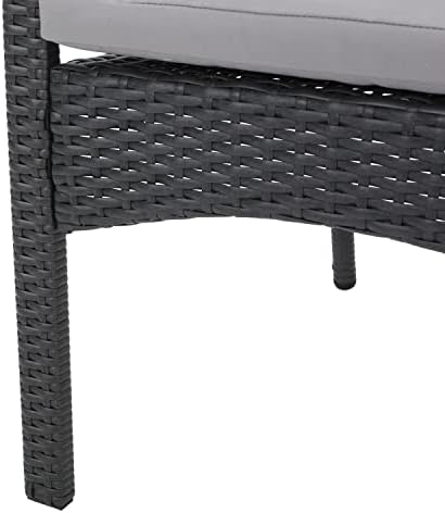 Christopher Knight Home Corsica Outdoor Wicker Dining Chairs with Cushions, 2-Pcs Set, Grey