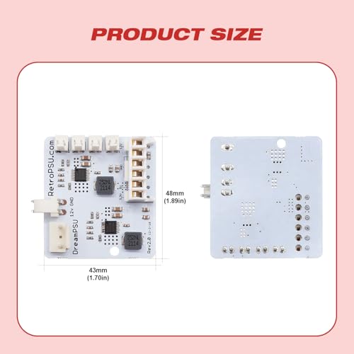 BITFUNX DreamPSU2.0 Power Supply 12V Replacement Kit - Fully Compatible with GDEMU, USB-GDRom and Original DreamCast GDROM Disc Drive