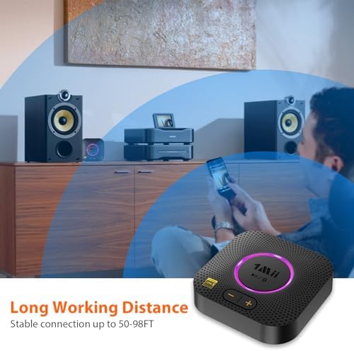 1Mii B06+ Bluetooth Receiver, Hi-Fi Wireless Audio Adapter, Bluetooth 5.3 Receiver with 3D Surround aptX HD aptX Low Latency for Home Music Streaming Stereo System