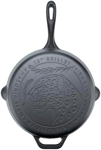 Victoria 10-Inch Cast Iron Skillet, Pre-Seasoned Cast-Iron Frying Pan with Long Handle, Made in Colombia | Pan with Long Handle, Made in Colombia