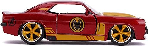 Jada Toys Marvel 1:32 1969 Chevy Camaro Iron Man Die-cast Car, Toys for Kids and Adults