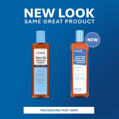 Major Thera-Gel Therapeutic Shampoo - Original Strength - Coal Tar 0.50% - Helps Control The Symptoms of Seborrheic Dermatitis, Psoriasis