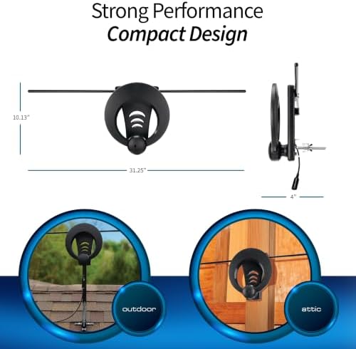 Antennas Direct ClearStream 1MAX HDTV Antenna UHF VHF Multi-Directional, 40+ Mile Range, 4K 8K UHD