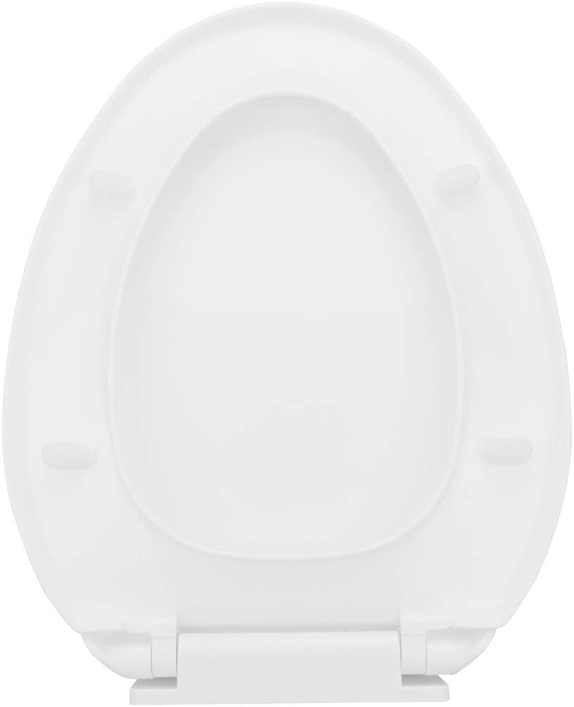 Renovators Supply Manufacturing Plastic Soft Close Toilet Seat Elongated Quiet-Close Lid, Contoured Seat, Easy to Install and Clean, Grip-Tight Bumpers with Adjustable Mounting Hardware, Black