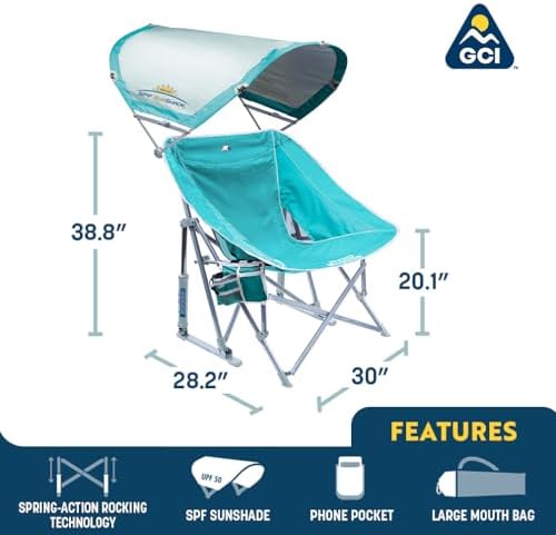 GCI Outdoor Waterside Pod Rocker Outdoor Rocking Chair with Sunshade Canopy