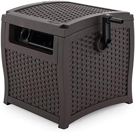 Suncast Hose Reel with Smart Trak Hose Guide, Water-Tight Connection, Durable Resin Construction, 225' Hose Capacity, Brown, Made in the USA