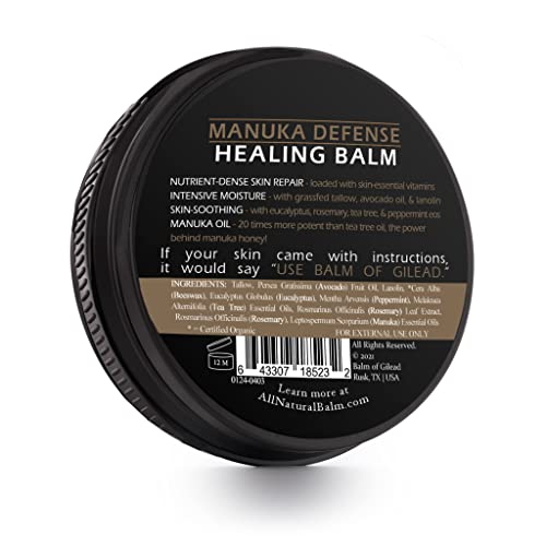 BALM OF GILEAD Manuka Eczema Honey Cream - Moisturizer for Sensitive Skin, Eczema, Psoriasis & Dermatitis - Manuka Honey Ointment, Grassfed Tallow